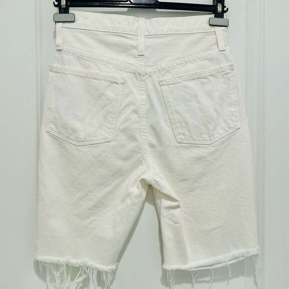 Madewell Women's High-Rise Long Denim Shorts in Tile White Style#AO207 Sz. 24 - Picture 7 of 12